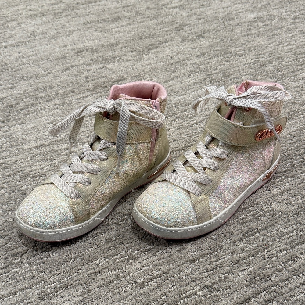 Skechers Glittery Kids Sneakers - Gold and Pink